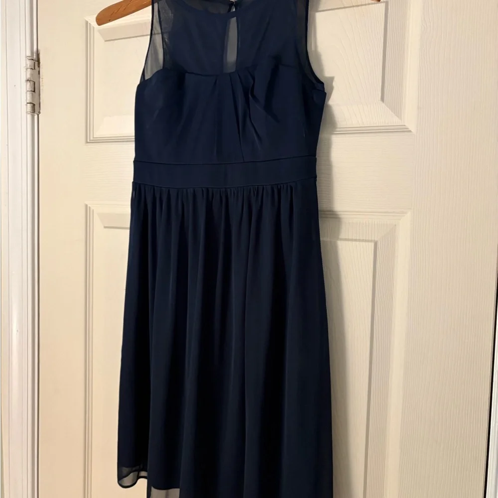 David’s bridal kids girls size 12 marine blue Midi Dress JB5995 - Picture 3 of 5